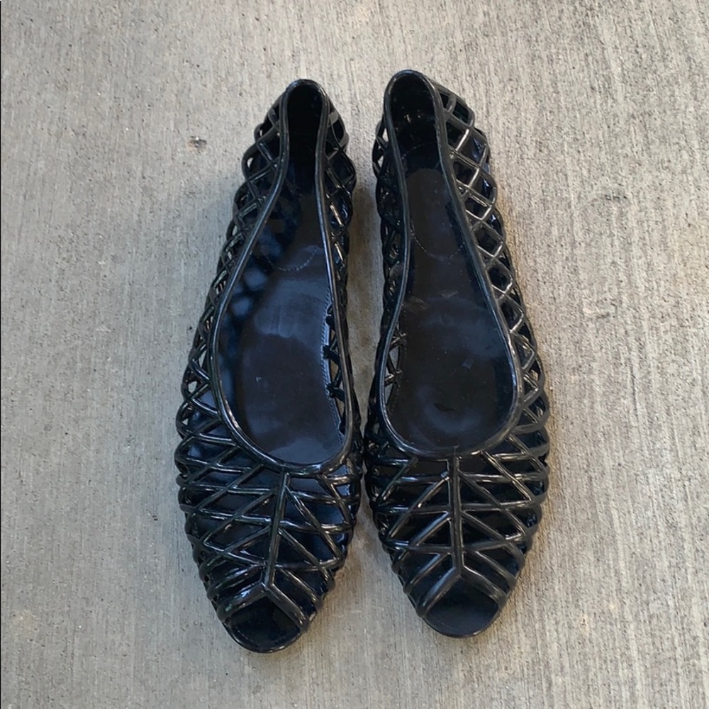 American Apparel Lattice jelly sandal black NEW! - Picture 1 of 4